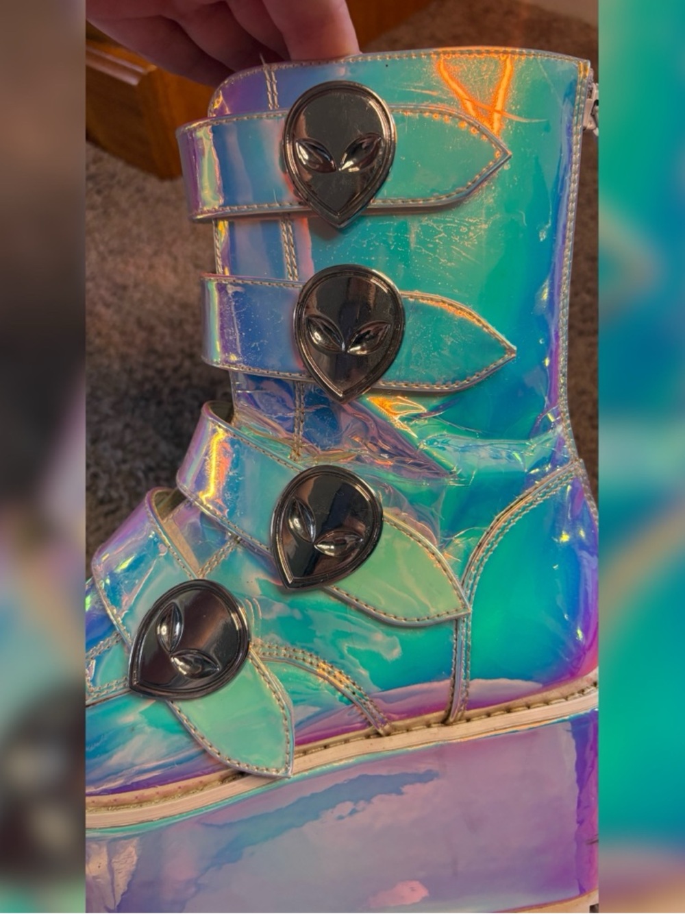 YRU Karma Alien Holographic Platform Boots - Picture 6 of 8